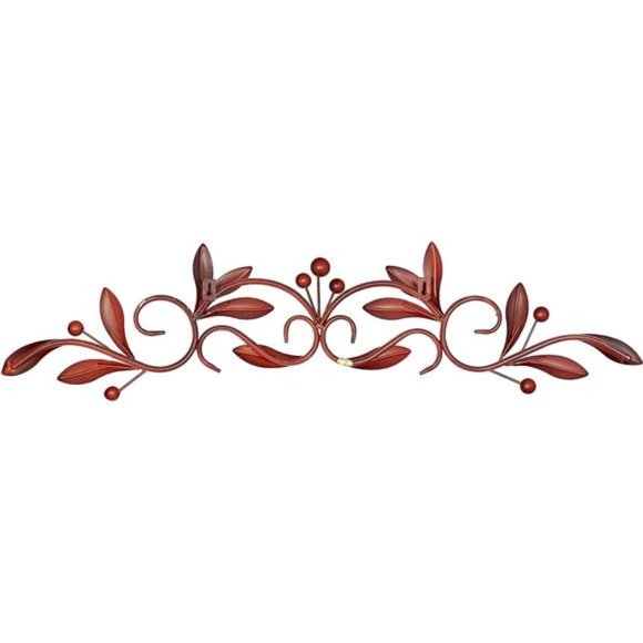 Metal Leaf Wall Decor, 32" x 1" x 8", Brown - Picture 4 of 7